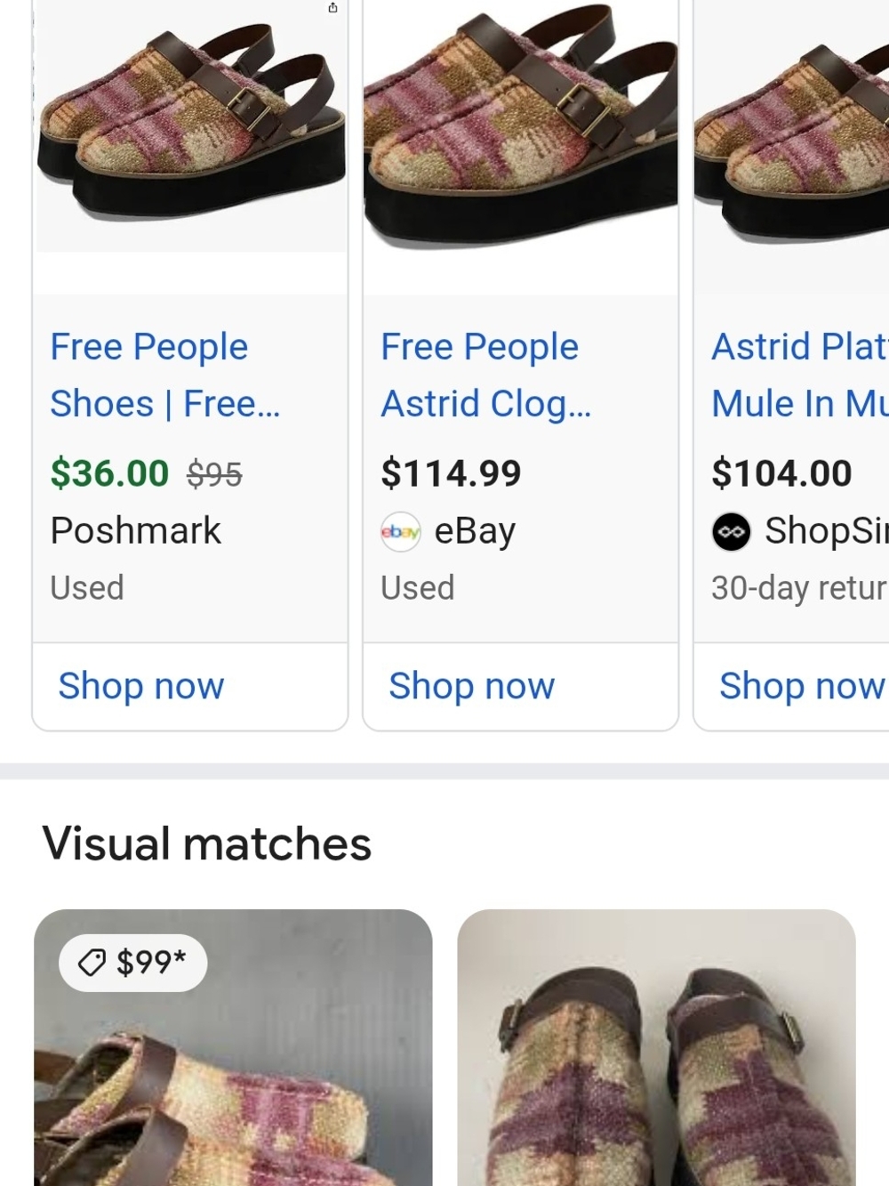 Free People Woven Platform Mules Size 11 - Picture 11 of 11